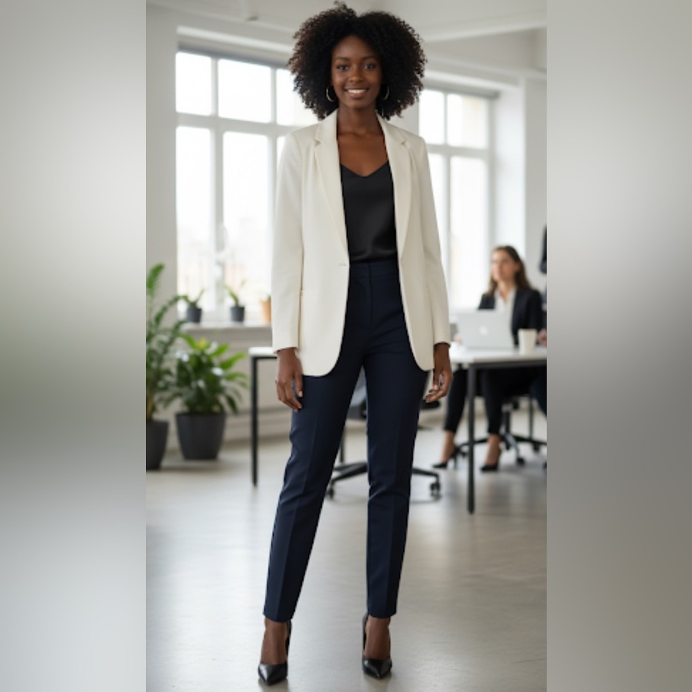 Elegant White Women's Blazer